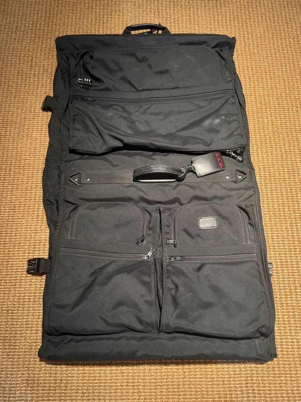 Tumi Black Foldable Garment Bag with Dual Front Pockets